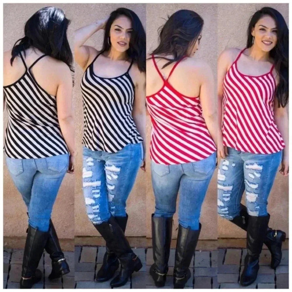 Tops - Striped all the way halter top